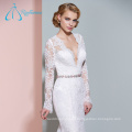 SatSashes Crystal High Quality Lace Mermaid Long Sleeve Wedding Dress